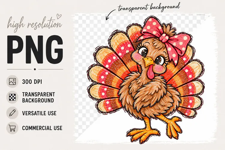 Cute Turkey png, Thanksgiving png, Turkey Clipart