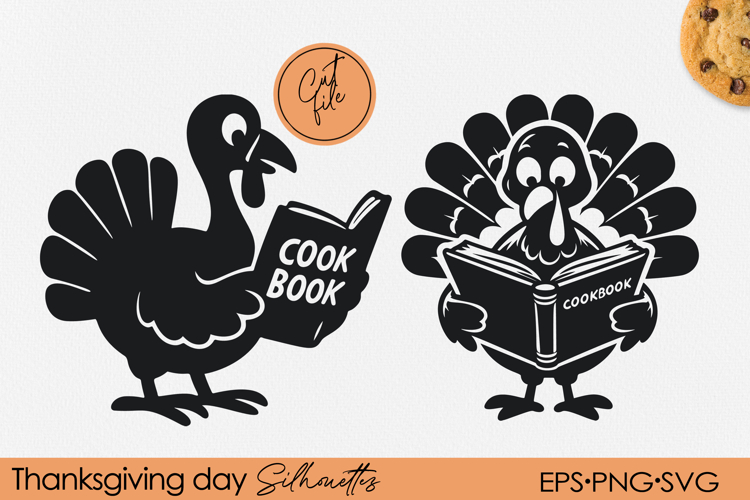 Funny Cartoon Thanksgiving Turkey Silhouette | PNG EPS SVG