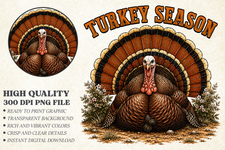 Turkey Season Thanksgiving PNG Design, Fall Holiday