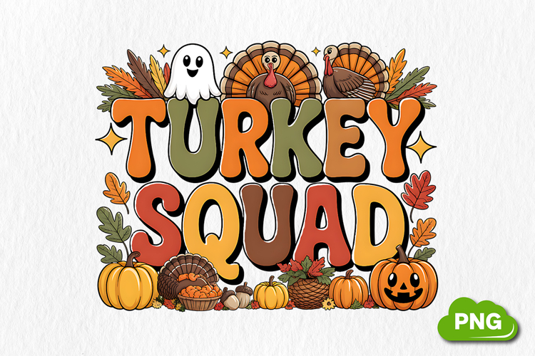 Turkey squad PNG | Fall Sublimation | Fall PNG | Autumn PNG