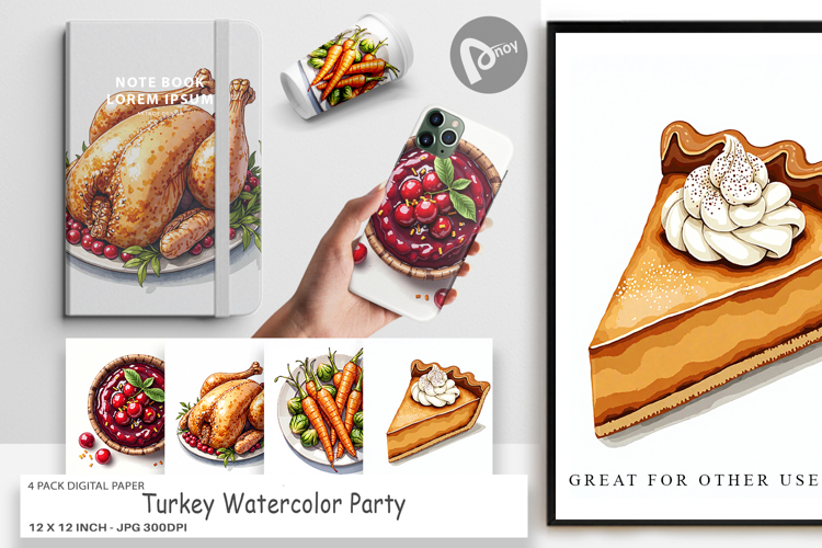 Turkey Party Digital Paper