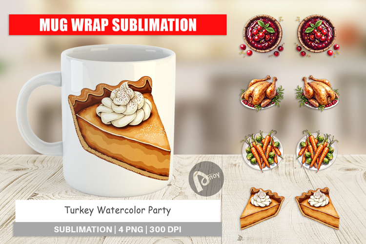 Turkey Party Mug Wrap