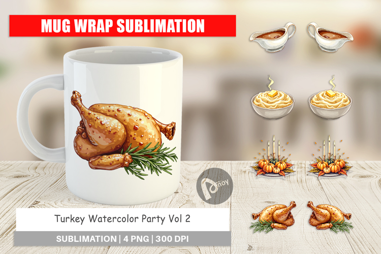 Turkey Party Mug Wrap