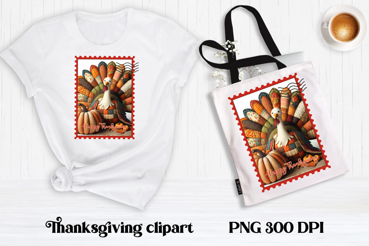 Thanksgiving Turkey Pumpkin Clipart | Patchwork sublimation