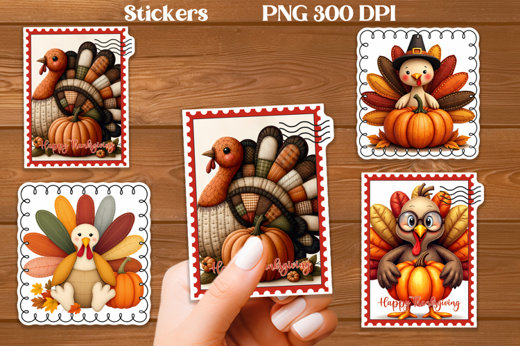 Thanksgiving turkey stickers | Printable farm animal sticker