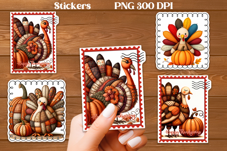 Thanksgiving turkey stickers | Printable farm animal sticker