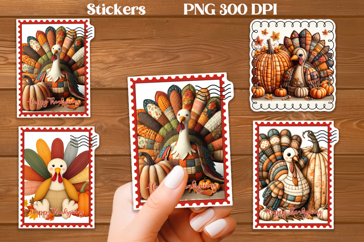 Thanksgiving turkey stickers | Printable farm animal sticker