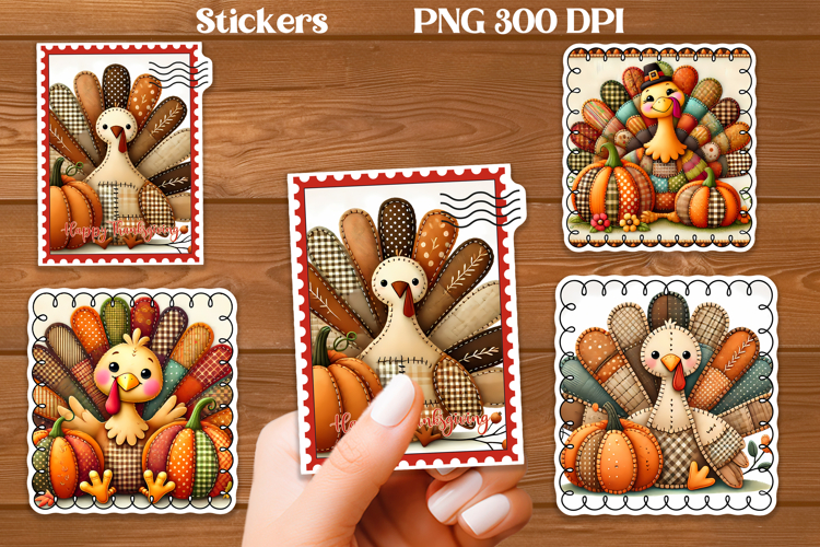 Thanksgiving turkey stickers | Printable farm animal sticker