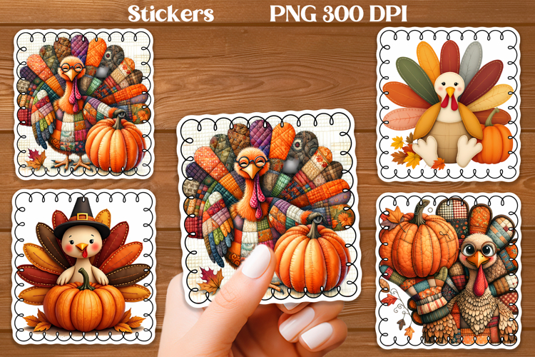 Thanksgiving turkey stickers | Printable farm animal sticker