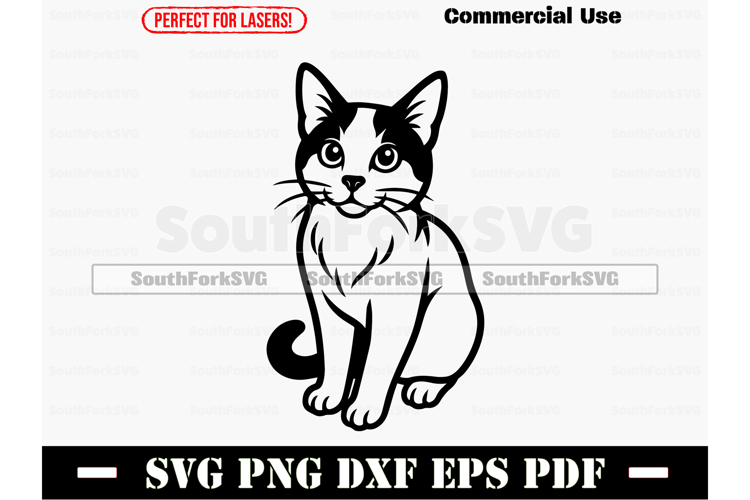 Turkish Van Cat Begging Design SVG PNG DXF EPS PDF