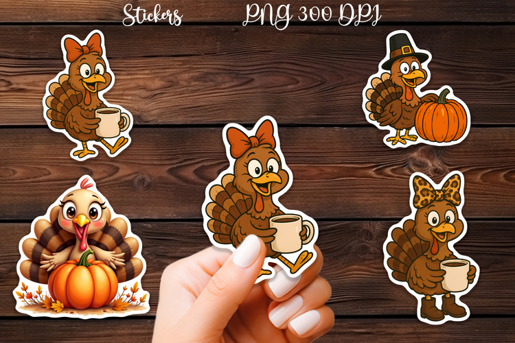 Thanksgiving turkey sticker printable | Farm animal sticker