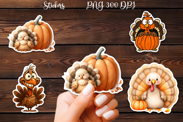 Thanksgiving turkey sticker printable | Farm animal sticker