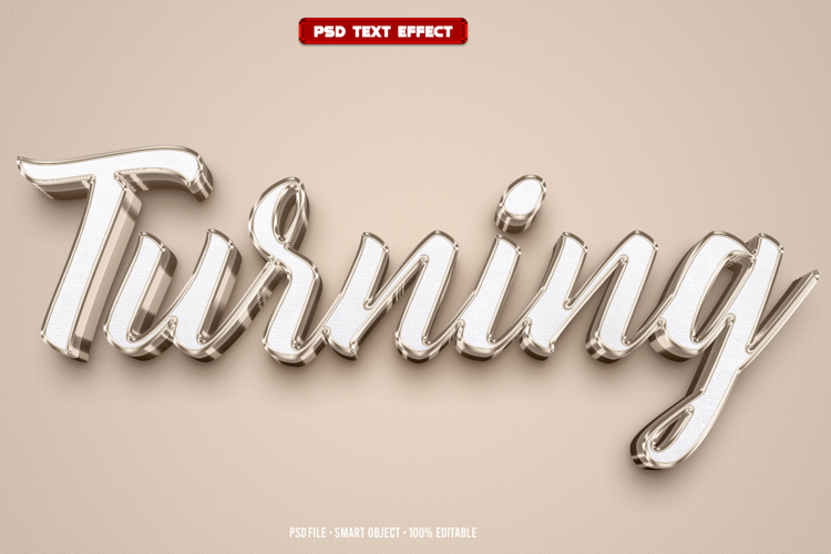 Turning 3D editable text effect