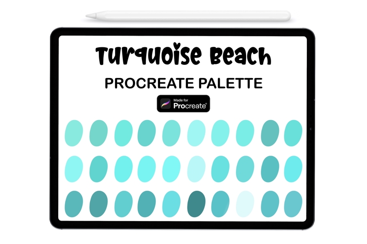 Turquoise Beach Procreate Palette - Procreate Color Palette