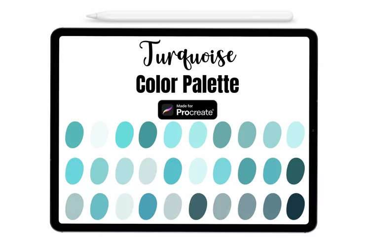 Turquoise Procreate Palette - Procreate Color palette