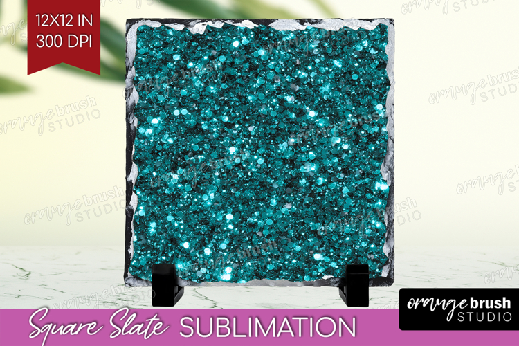 Turquoise Texture Slate PNG - Glitter Background Square