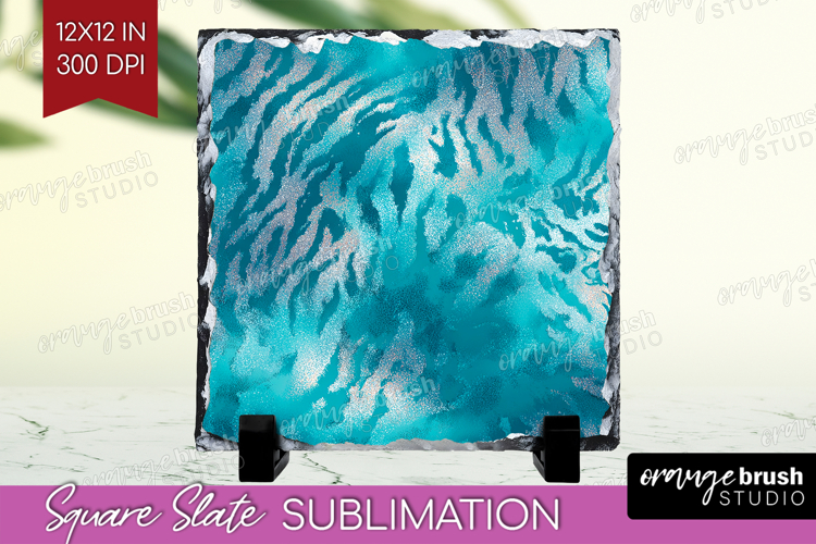 Turquoise Texture Slate PNG - Glitter Background Square