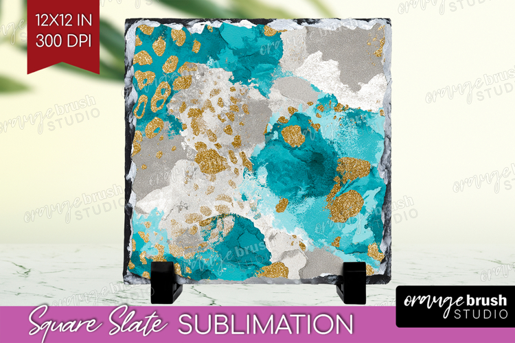 Turquoise Texture Slate PNG - Glitter Background Square