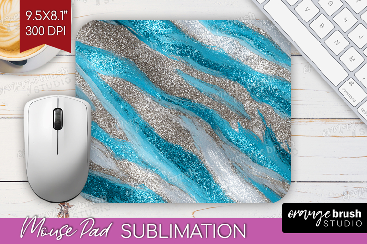 Turquoise Texture Mouse Pad Sublimation - Glitter Background