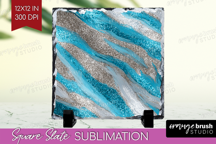 Turquoise Texture Slate PNG - Glitter Background Square