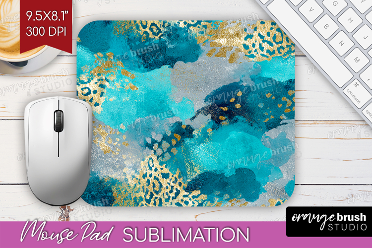Turquoise Texture Mouse Pad Sublimation - Glitter Background