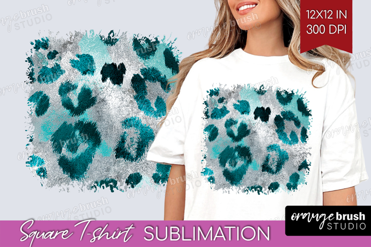 Turquoise Texture Square Tshirt Background - Glitter PNG