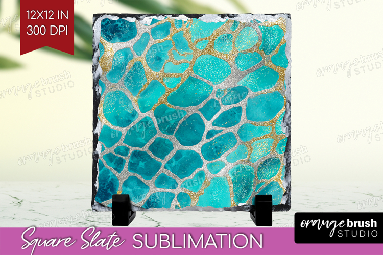 Turquoise Texture Slate PNG - Glitter Background Square