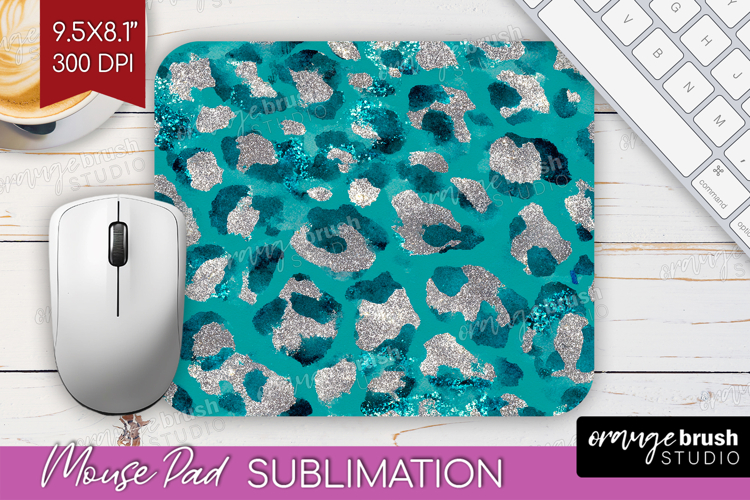 Turquoise Texture Mouse Pad Sublimation - Glitter Background