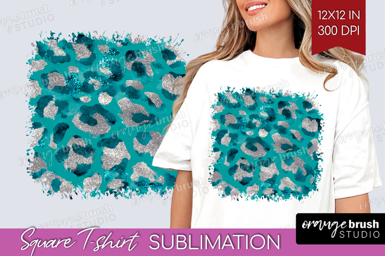 Turquoise Texture Square Tshirt Background - Glitter PNG