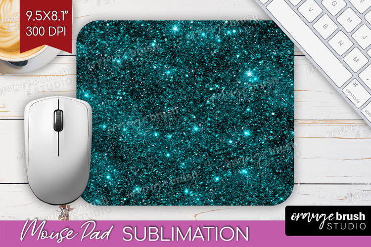 Turquoise Texture Mouse Pad Sublimation - Glitter Background