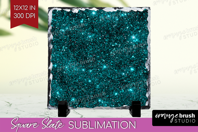 Turquoise Texture Slate PNG - Glitter Background Square