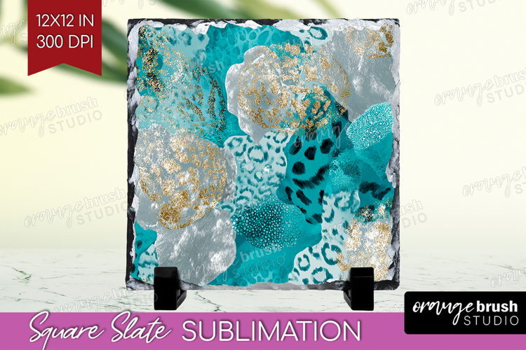 Turquoise Texture Slate PNG - Glitter Background Square