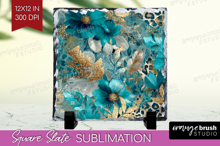 Turquoise Texture Slate PNG - Glitter Background Square
