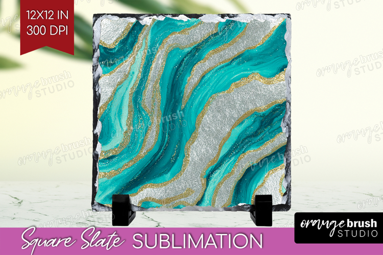 Turquoise Texture Slate PNG - Glitter Background Square