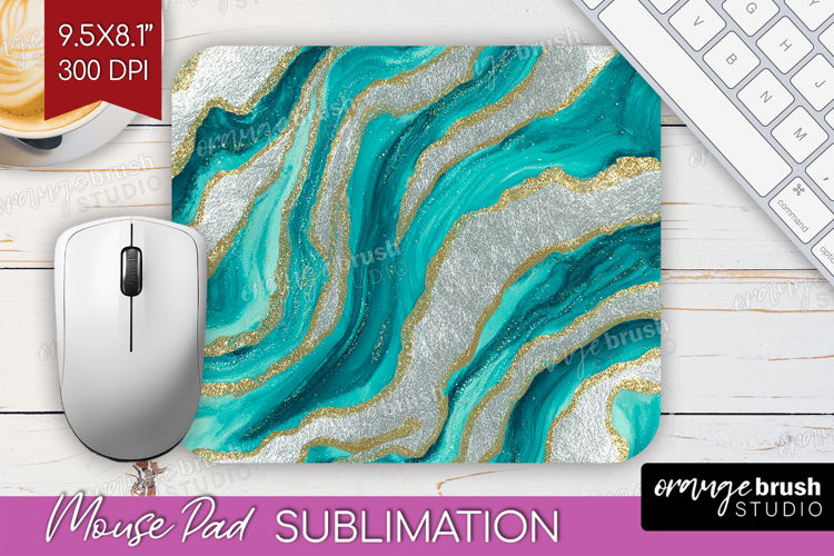 Turquoise Texture Mouse Pad Sublimation - Glitter Background