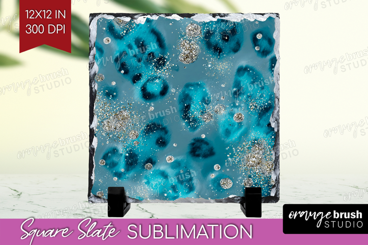 Turquoise Texture Slate PNG - Glitter Background Square