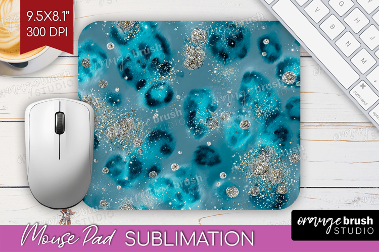 Turquoise Texture Mouse Pad Sublimation - Glitter Background