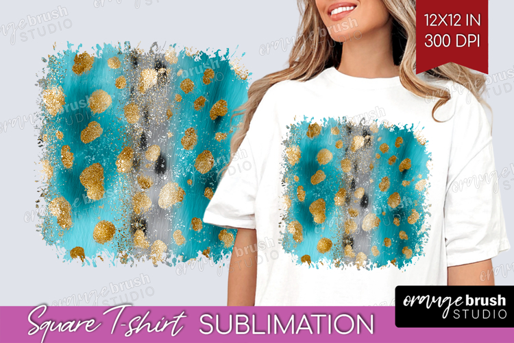 Turquoise Texture Square Tshirt Background - Glitter PNG