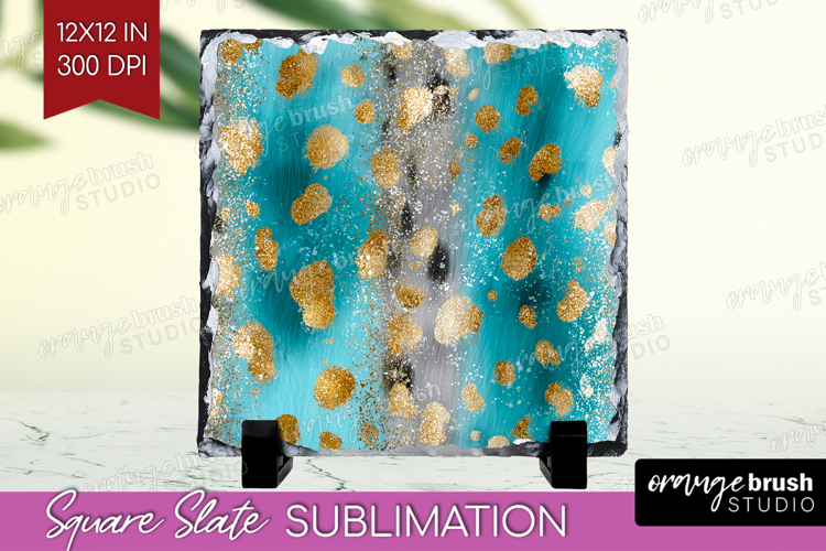 Turquoise Texture Slate PNG - Glitter Background Square
