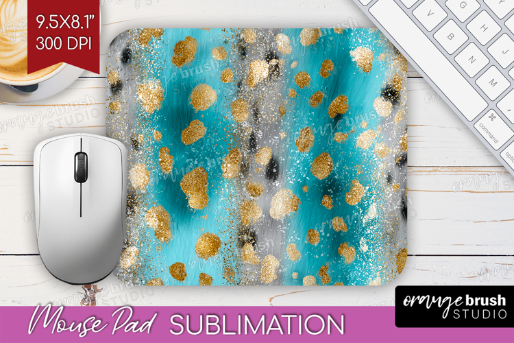 Turquoise Texture Mouse Pad Sublimation - Glitter Background
