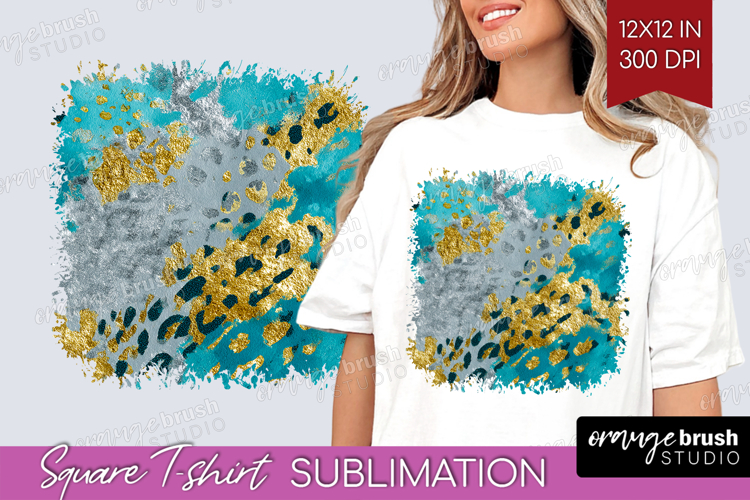 Turquoise Texture Square Tshirt Background - Glitter PNG