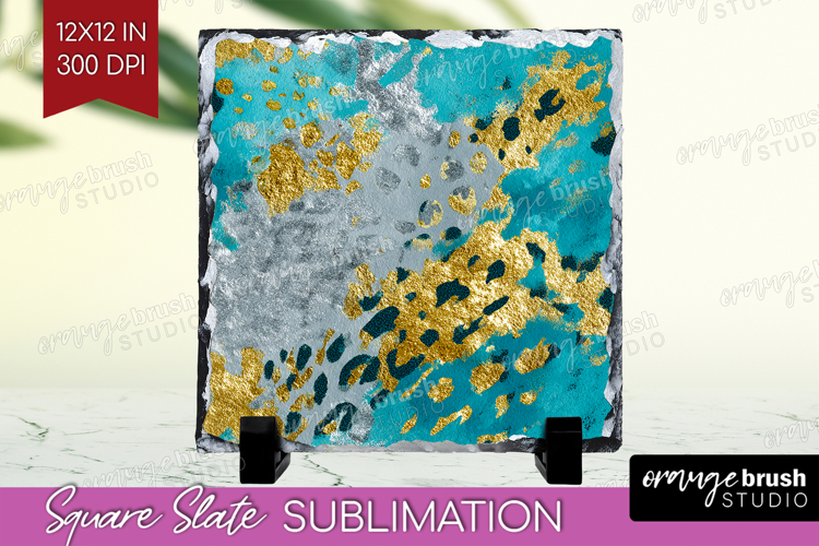 Turquoise Texture Slate PNG - Glitter Background Square