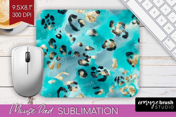Turquoise Texture Mouse Pad Sublimation - Glitter Background