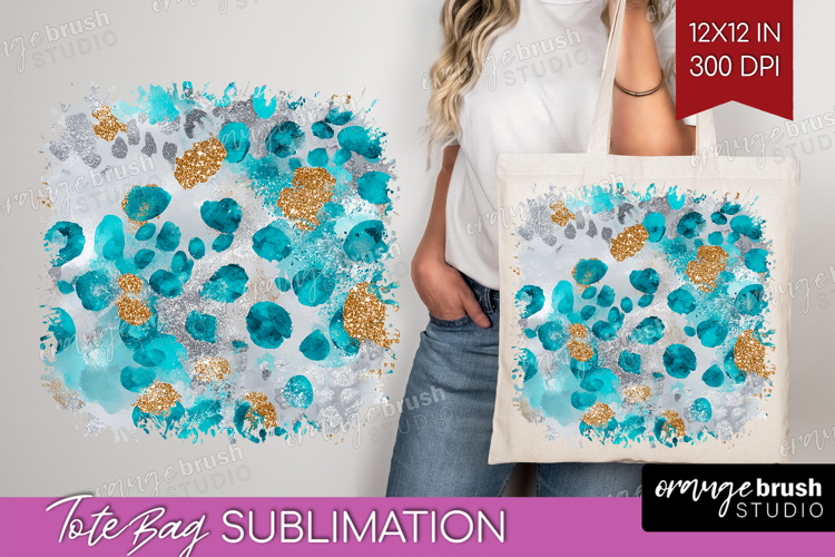 Turquoise Texture Tote Bag - Glitter Background Tote Bag PNG