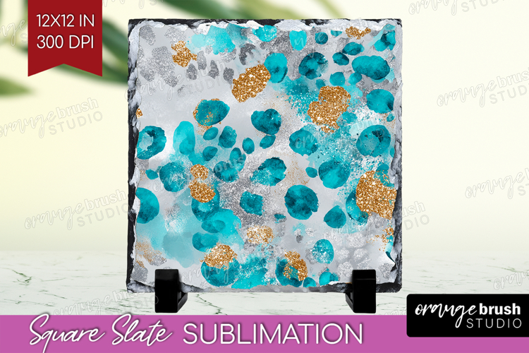 Turquoise Texture Slate PNG - Glitter Background Square