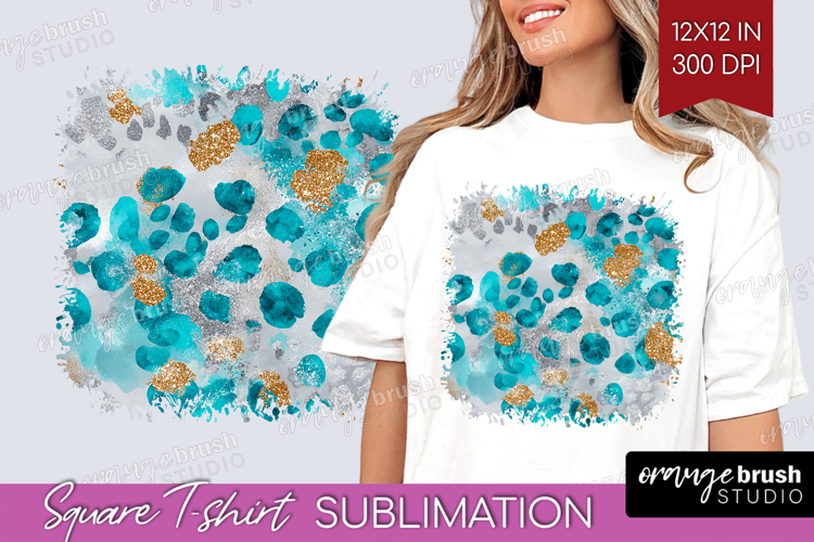 Turquoise Texture Square Tshirt Background - Glitter PNG