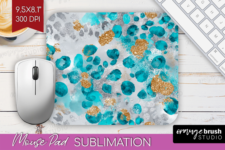 Turquoise Texture Mouse Pad Sublimation - Glitter Background