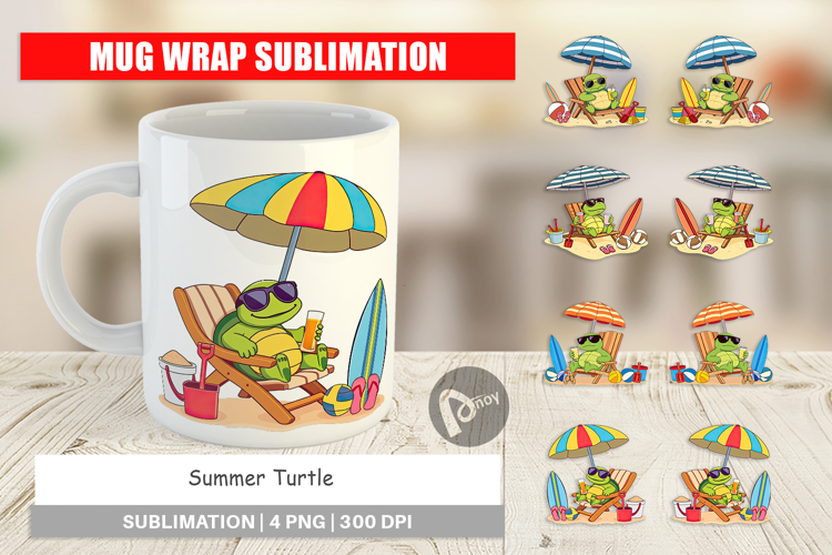 Mug Wrap Summer Turtle