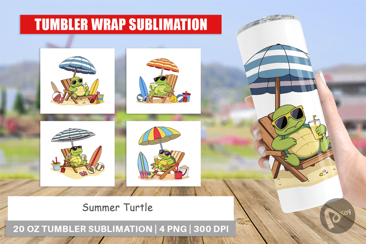 Tumbler Summer Turtle