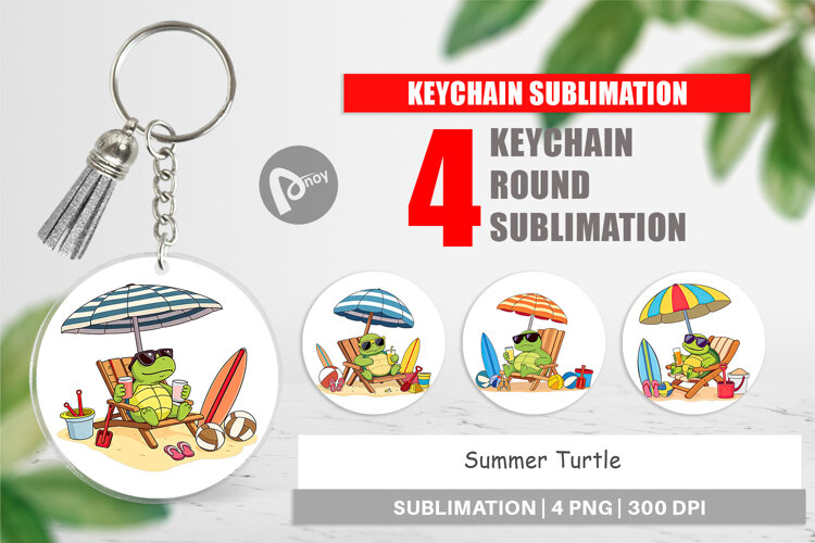 Keychain Summer Turtle example image 1